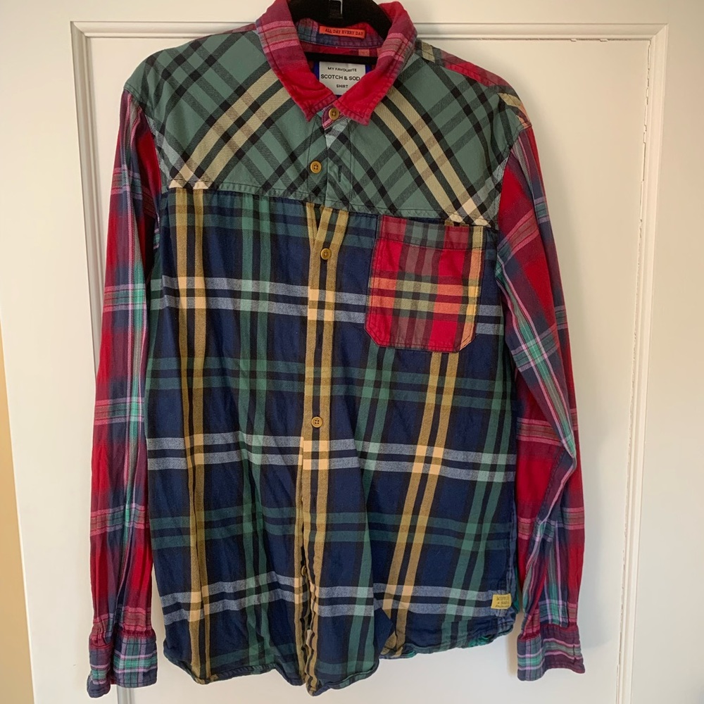 Mens XL scotch and soda plaid shirt